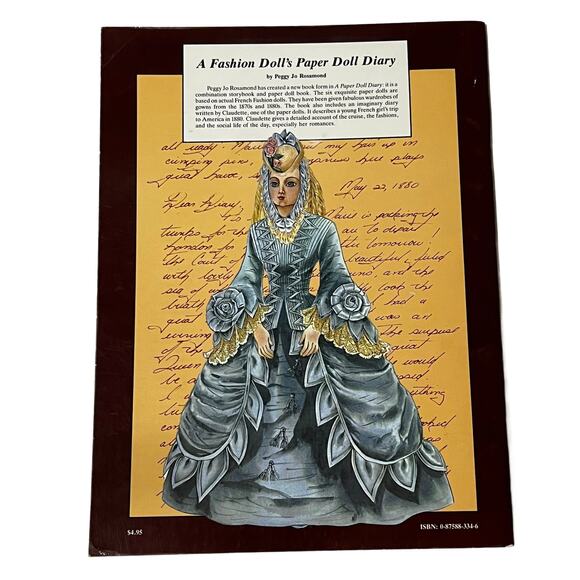 UNCUT A Fashion Dolls Paper Diary Paper Dolls By Peggy Jo Rosamond 1988 - Picture 2 of 4
